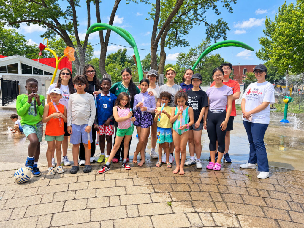 Cheerful summer camp splash day