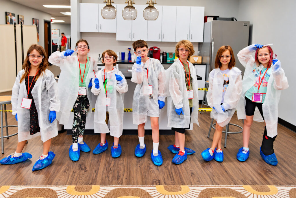 Seven Young Forensic Scientists at Work