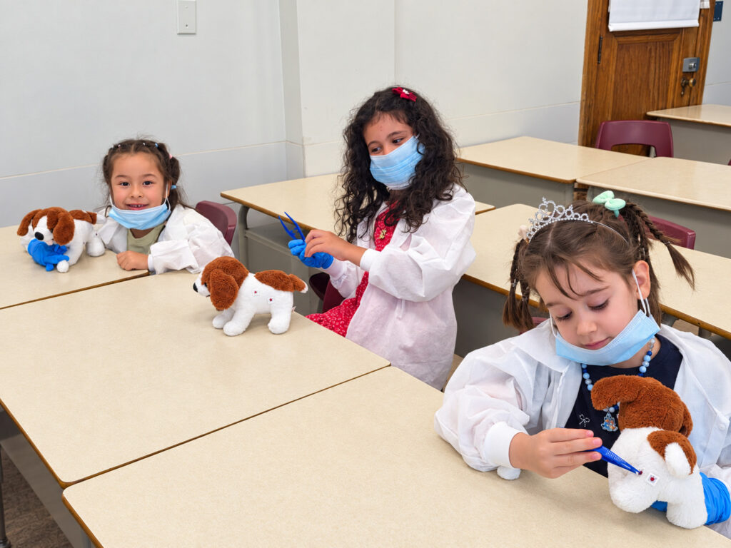 Young Doctors Practice with Plush Patients