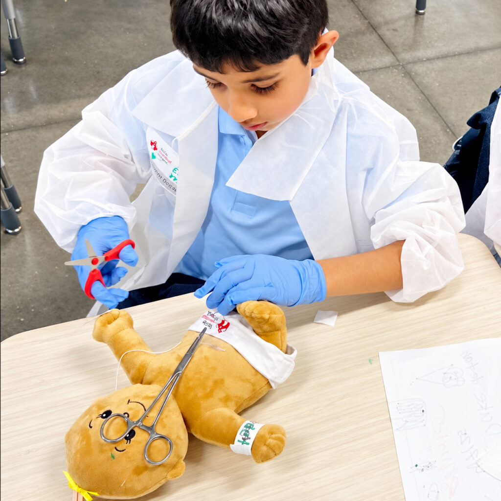 Young Student Practices Veterinary Skills