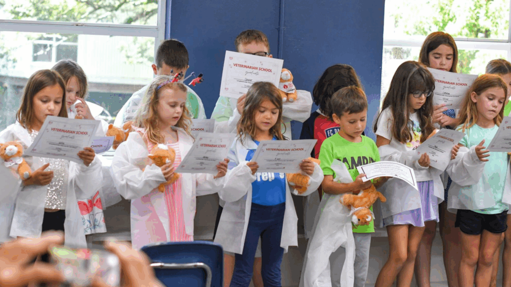 Elementary students practicing real healthcare skills during a Little Medical School of the Treasure Coast hands-on learning program in South Florida.